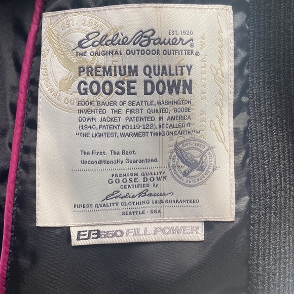 Eddie Bauer black goose down puffer jacket. - Picture 10 of 14